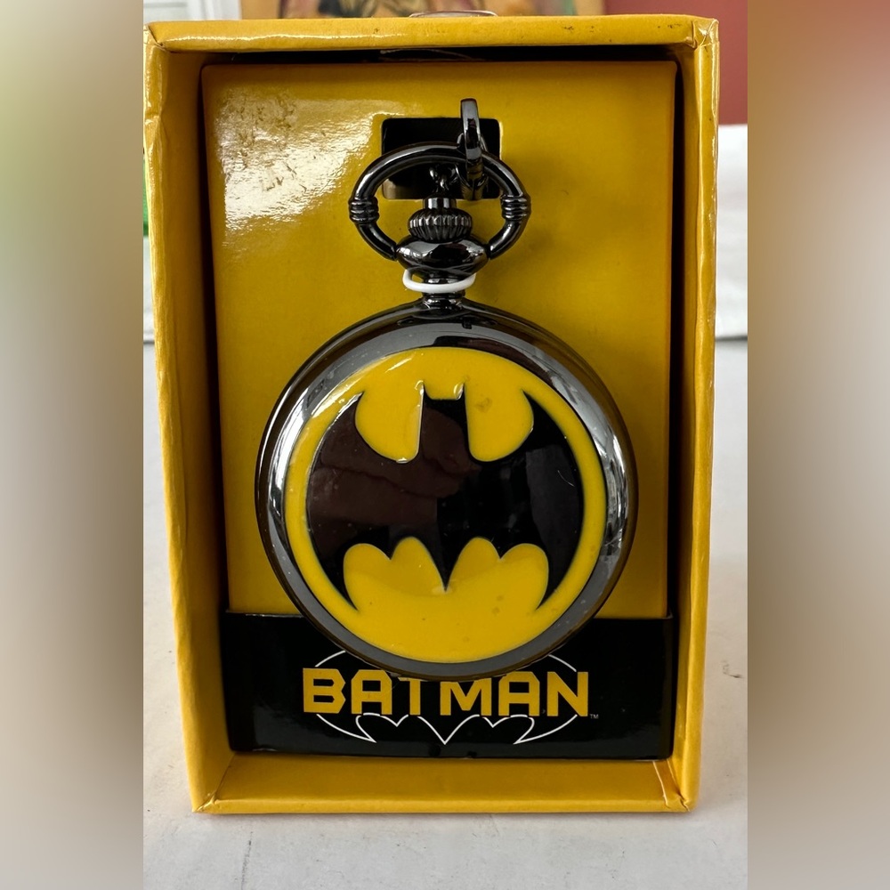 Batman Pocket Watch with Yellow and Black Logo NWOT